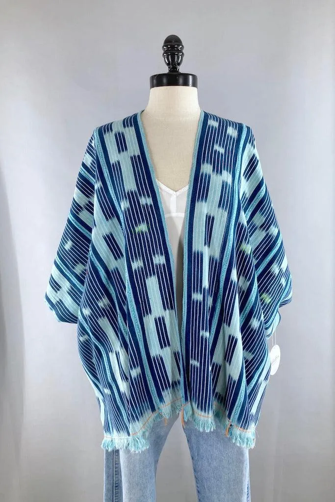 Ivory Coast Sky Blue & White Indigo Cardigan