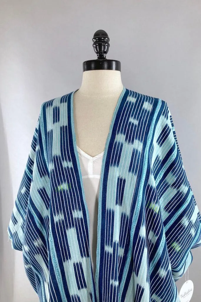 Ivory Coast Sky Blue & White Indigo Cardigan