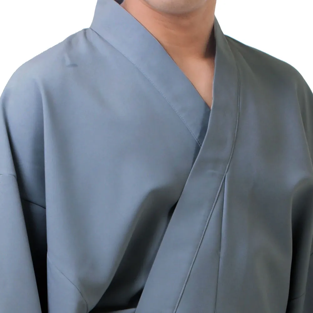 Japanese Gray Shogun Yukata Kimono Robe for Men