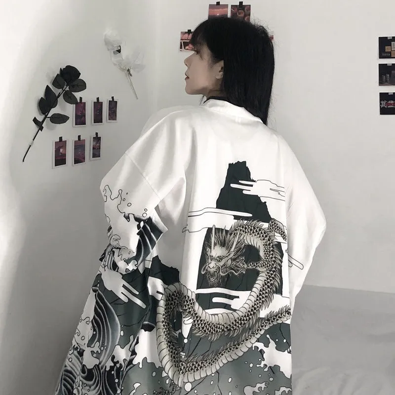 Japanese Kimono Cardigan - Streetwear Style