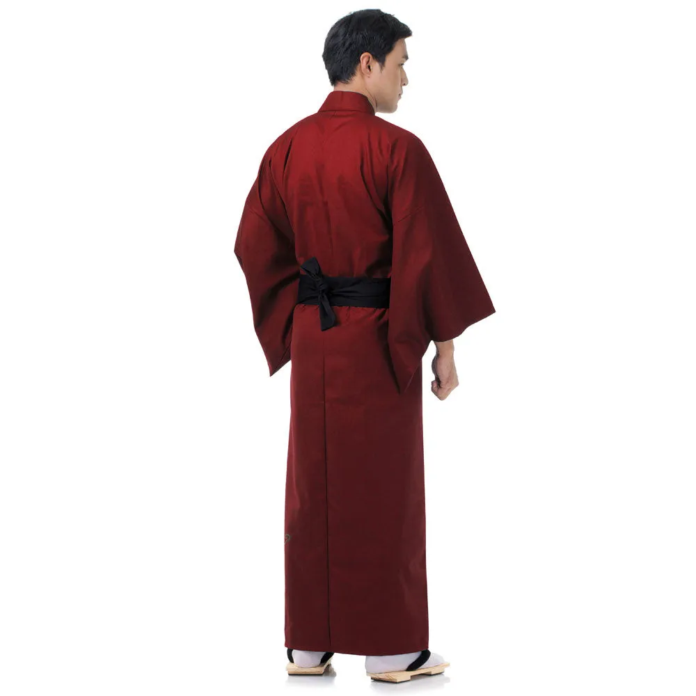 Japanese Red Samurai Yukata Kimono Robe for Men