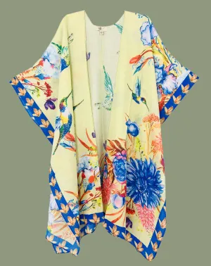 JC081161 Floral Hummingbird Kimono