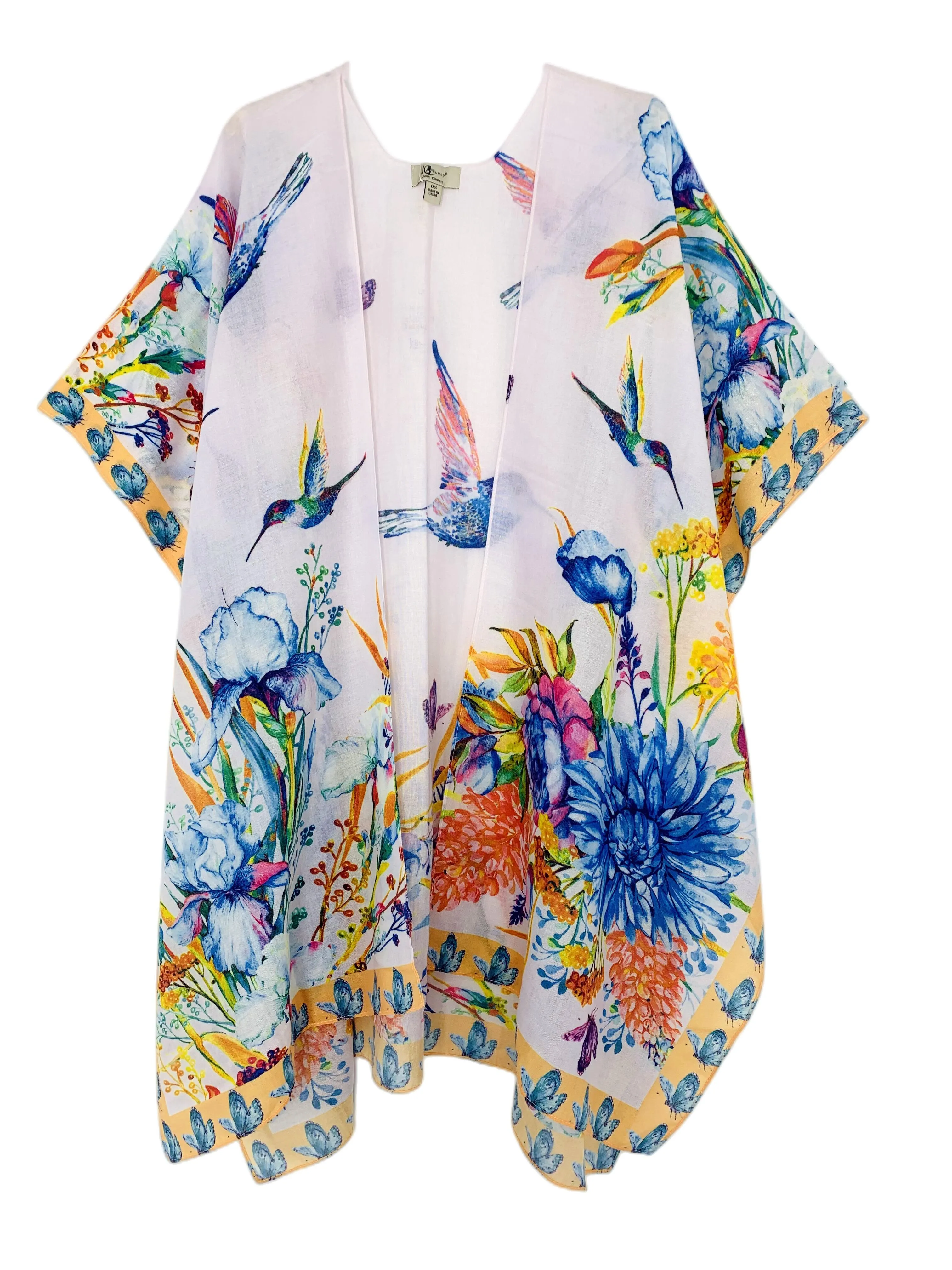 JC081161 Floral Hummingbird Kimono