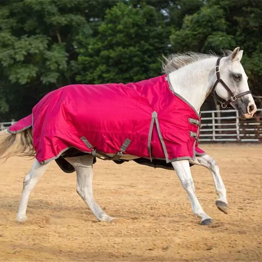 Jeffers Romper Stomper Horse Turnout Sheet, 1680 Denier, Maroon/Gray