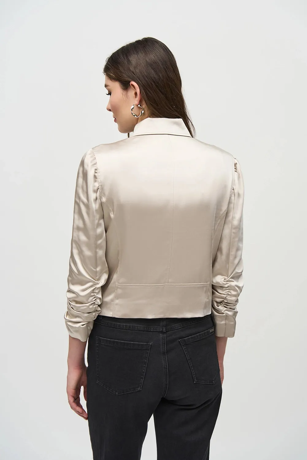 JOSEPH RIBKOFF| SATIN MOTO JACKET 244903