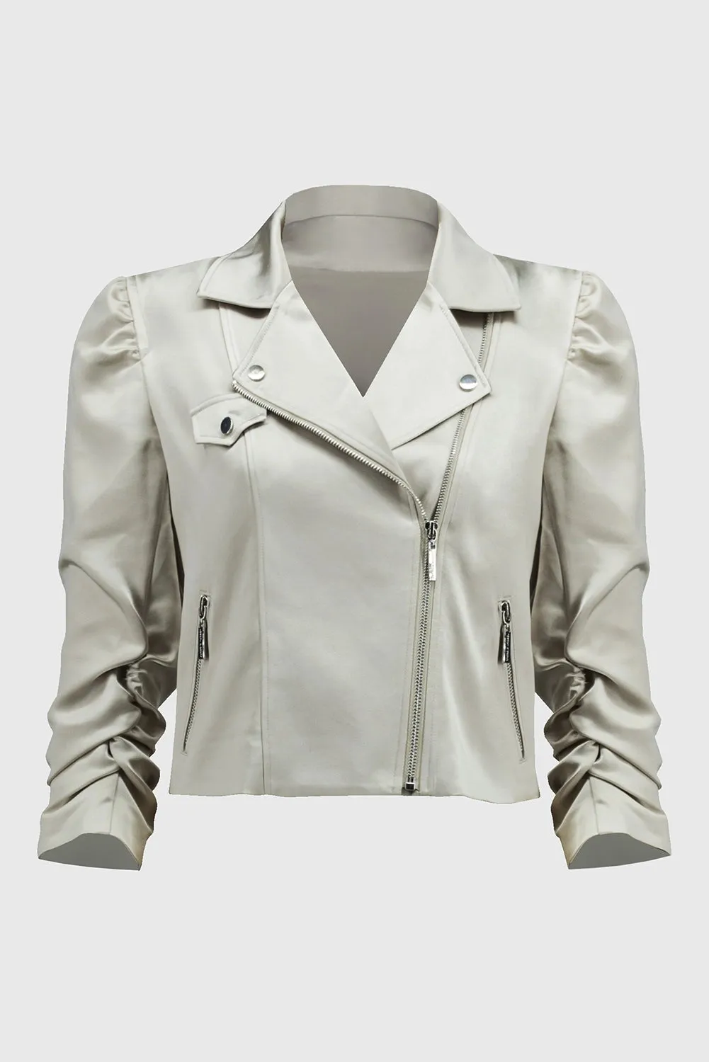 JOSEPH RIBKOFF| SATIN MOTO JACKET 244903