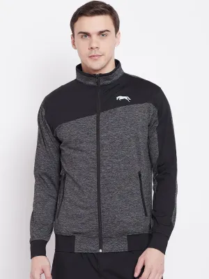 JUMP USA Men Grey & Black Design Active Wear Sporty Jacket