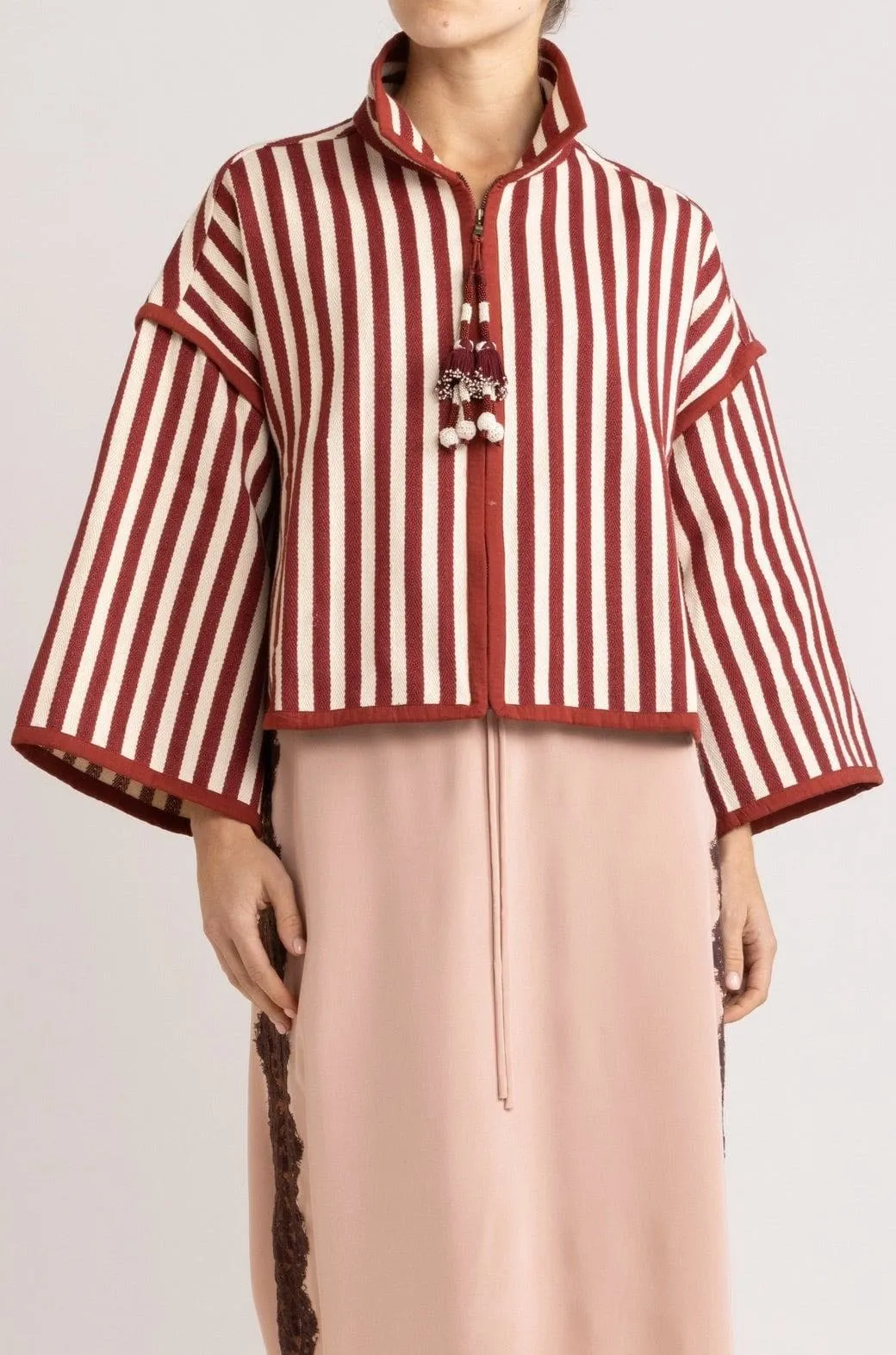 Kara Stripe Cotton Twill Jacket