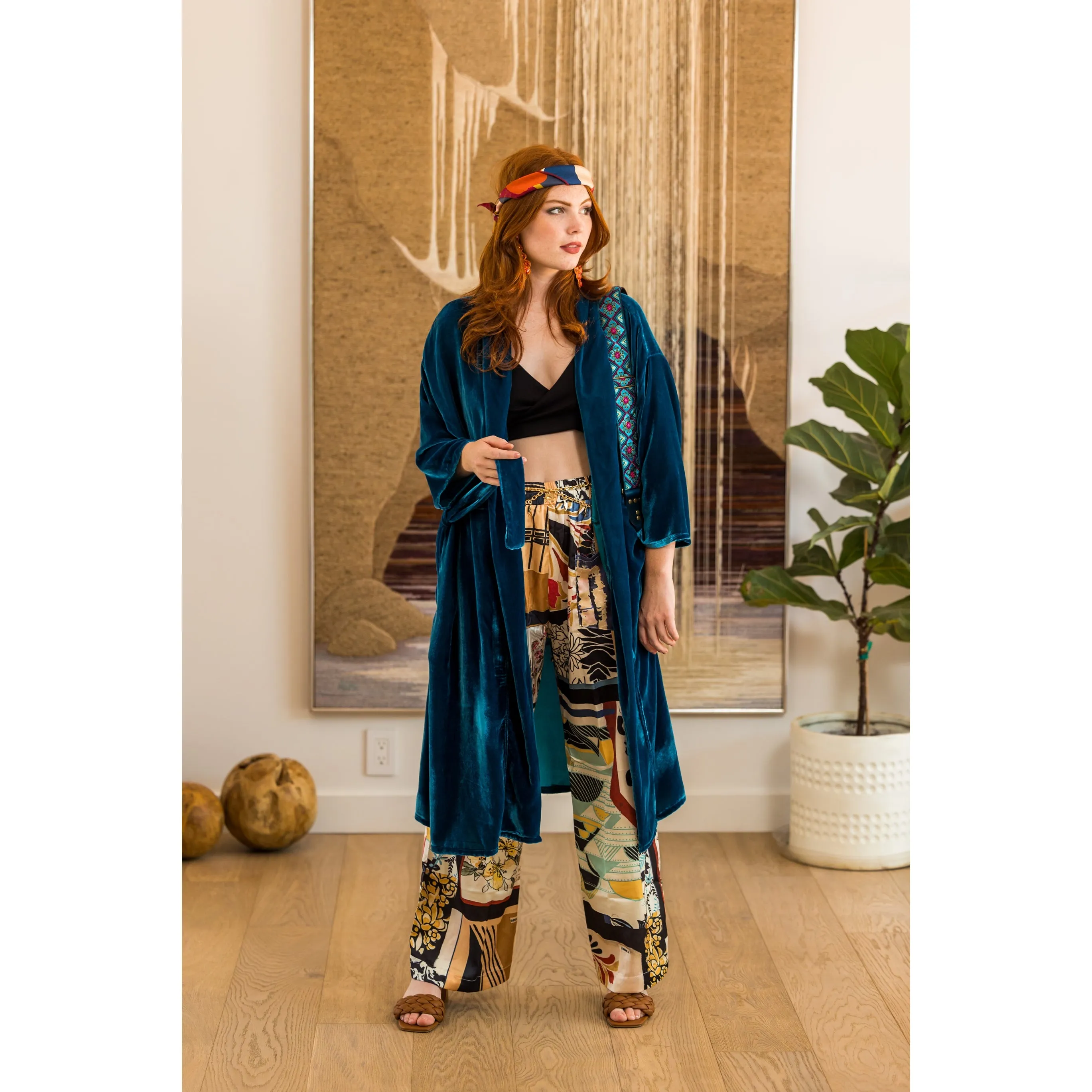 Katrish Silk Velvet Kimono