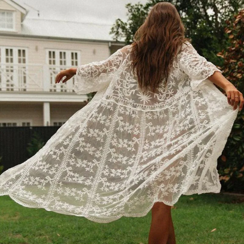 Kimono Dentelle Blanc