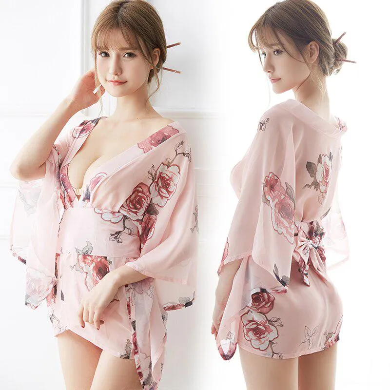 Kimono Femme Court Fleuri