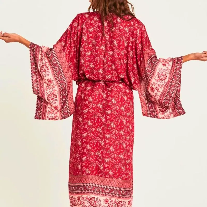 Kimono Fleuri Rouge