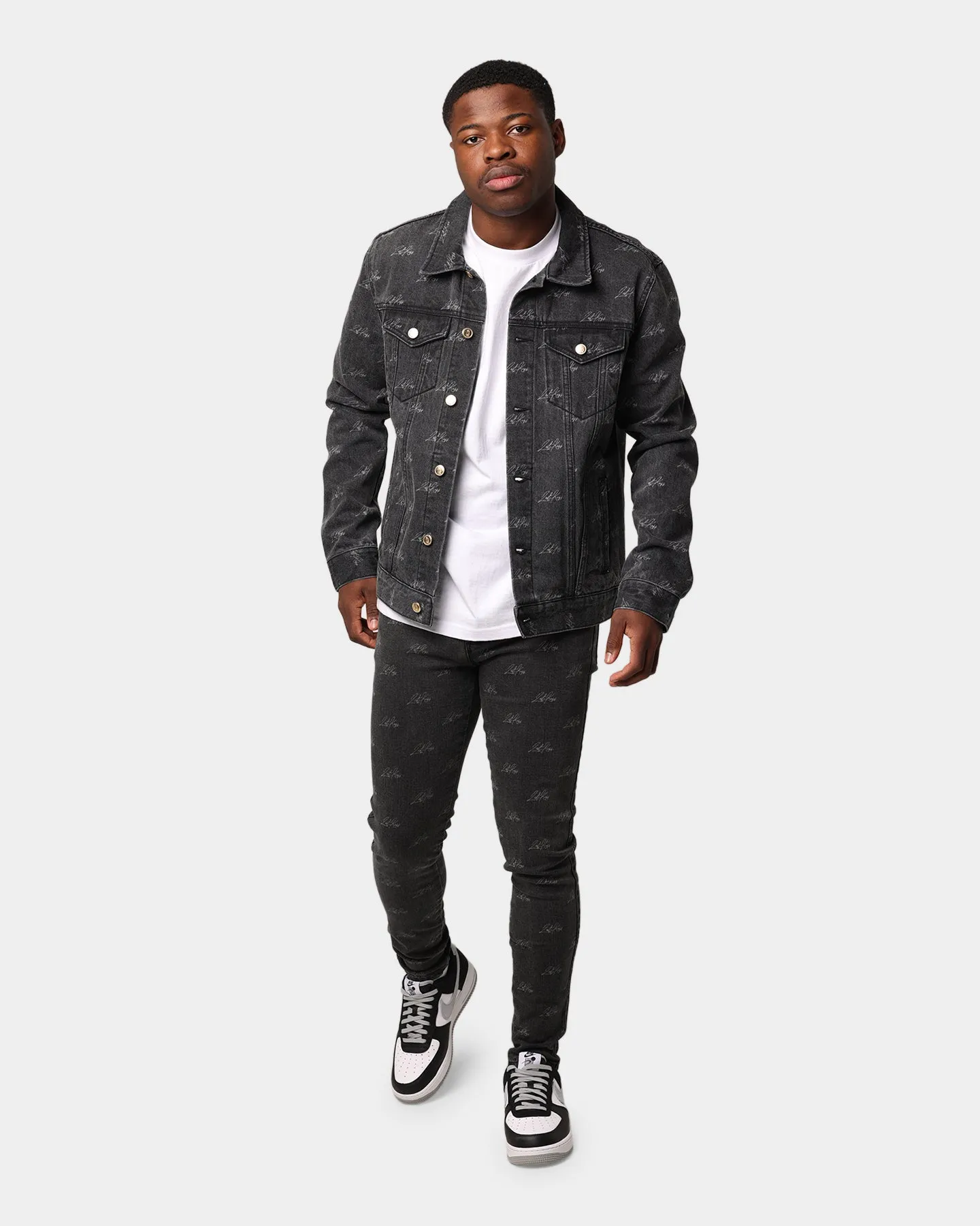 Last Kings Lasered Denim Jacket Black