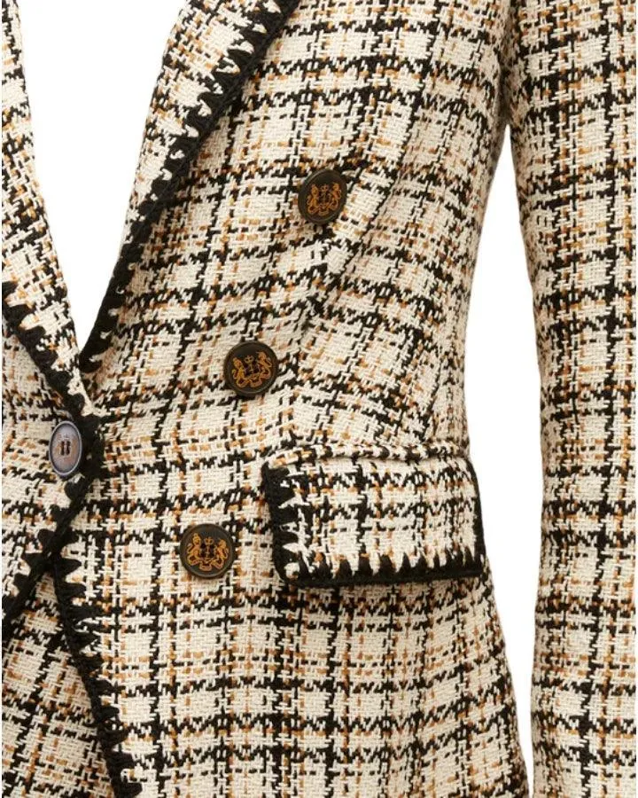 Lawrence Crochet-Trim Tweed Dickey Jacket