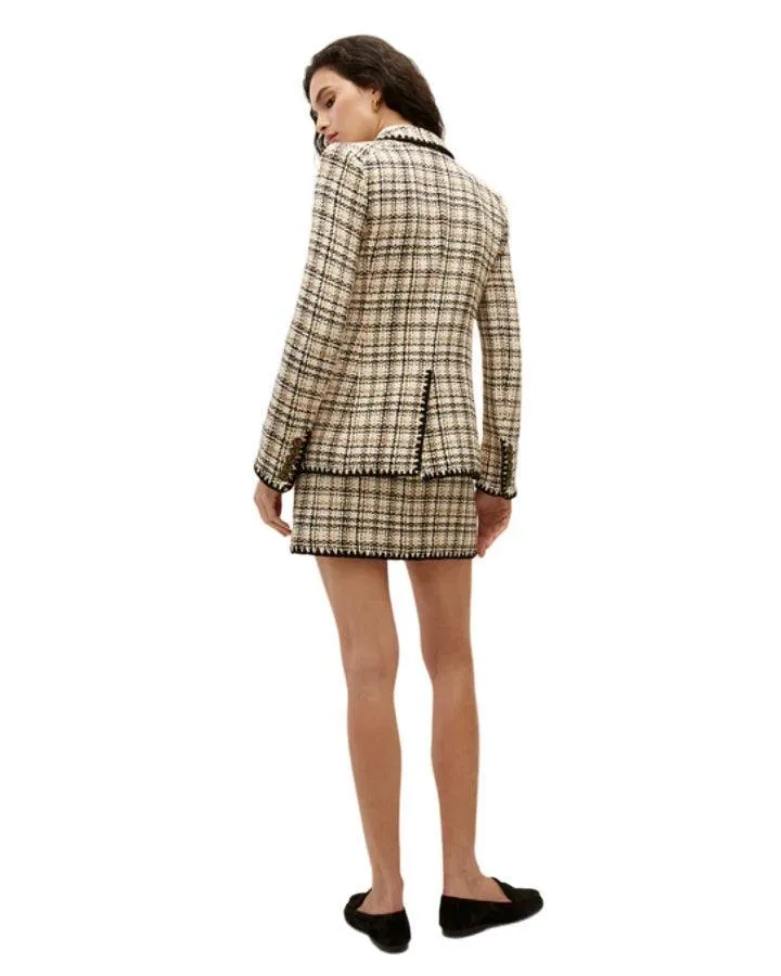 Lawrence Crochet-Trim Tweed Dickey Jacket