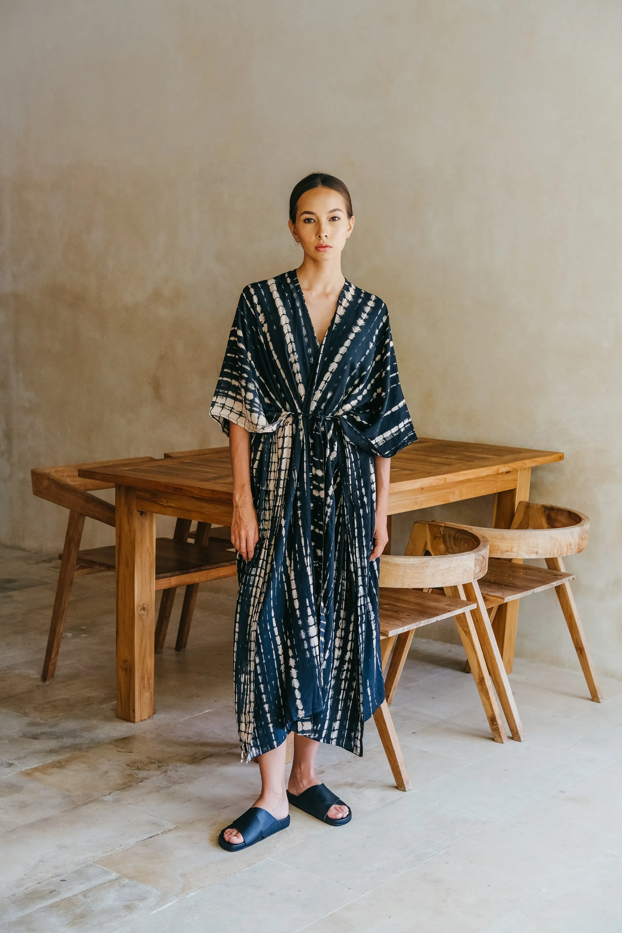 Lindy Hand Dyed Kimono in Black