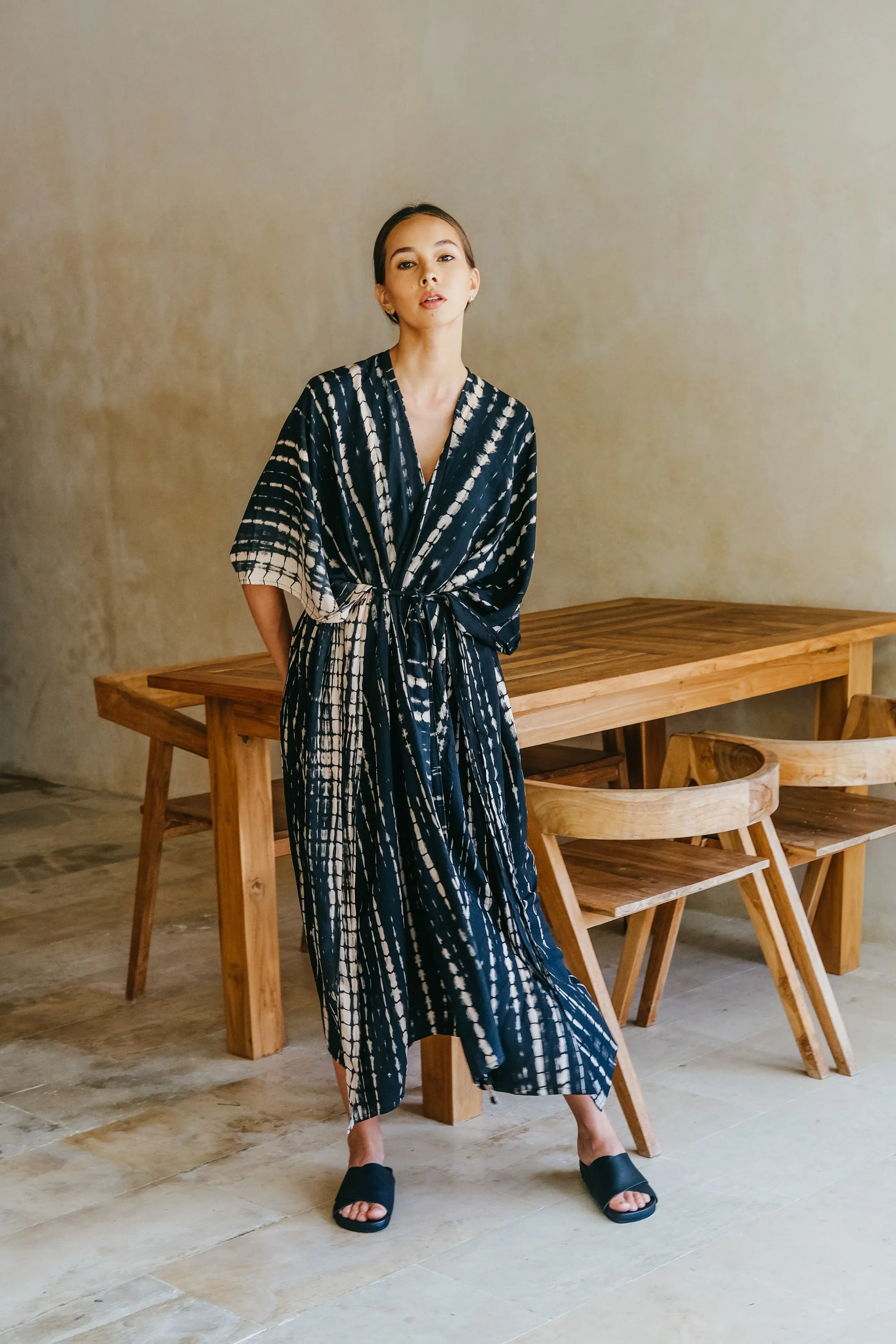 Lindy Hand Dyed Kimono in Black