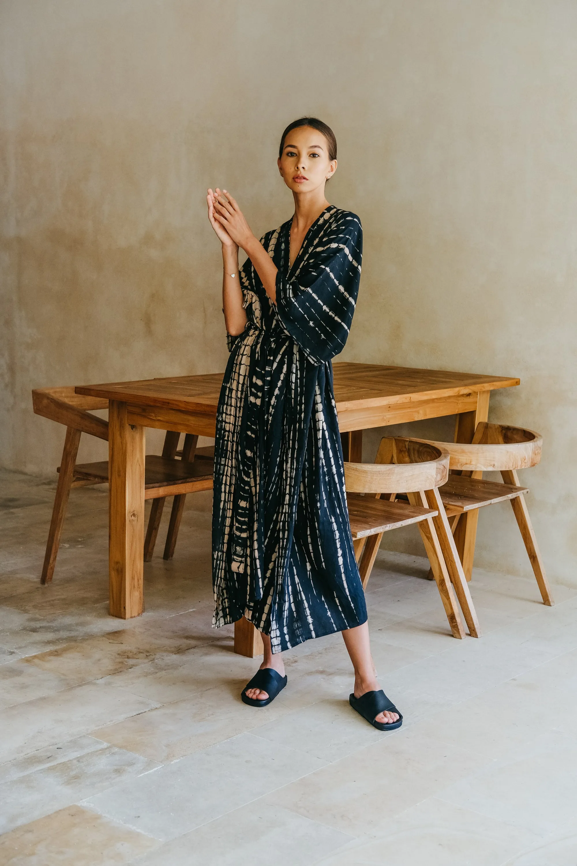 Lindy Hand Dyed Kimono in Black