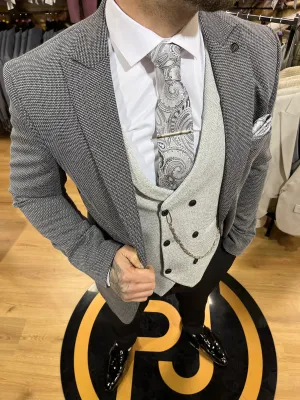 Lipari - Black/Grey 3 Piece Suit