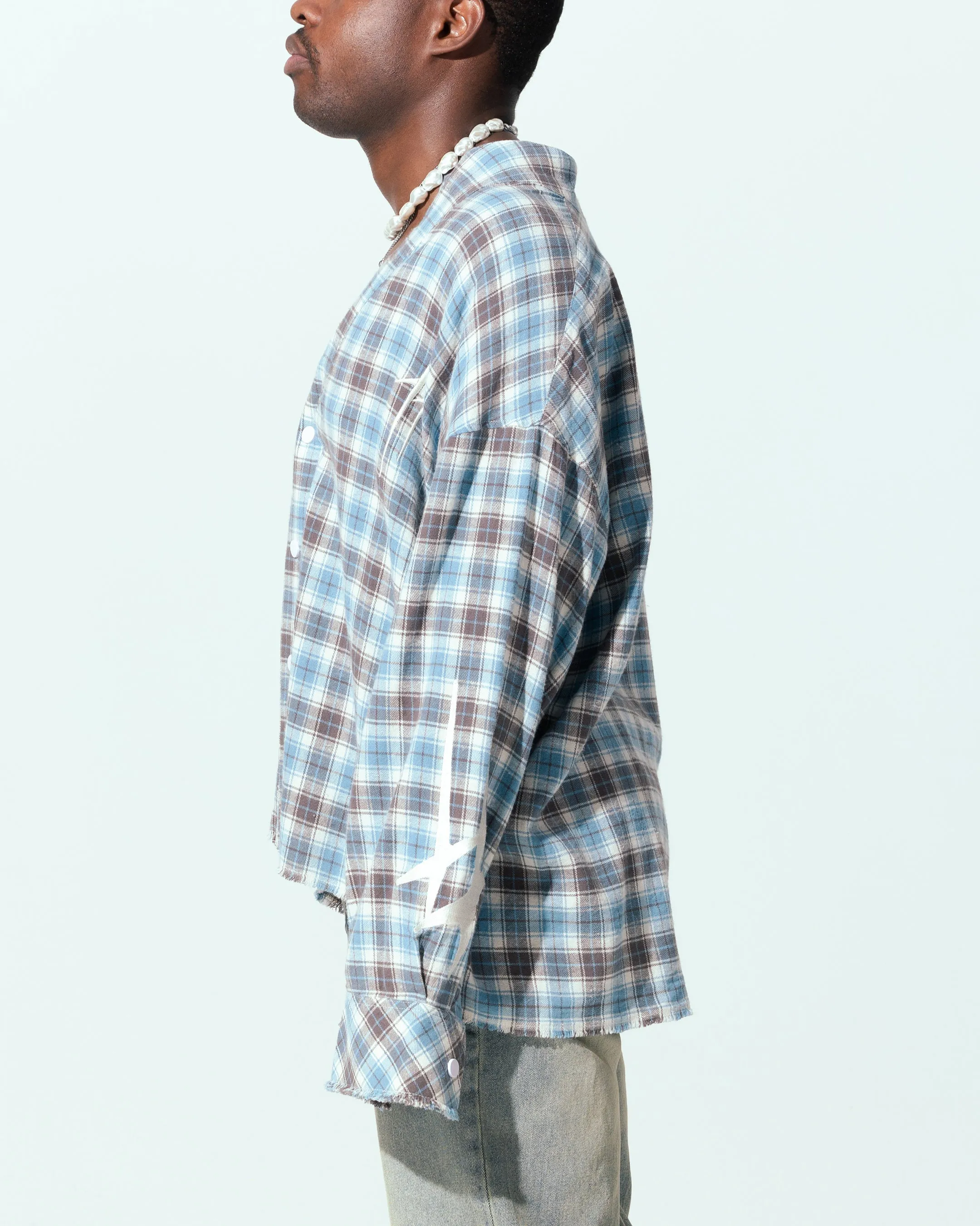 Loiter Kimono Flannel Blue