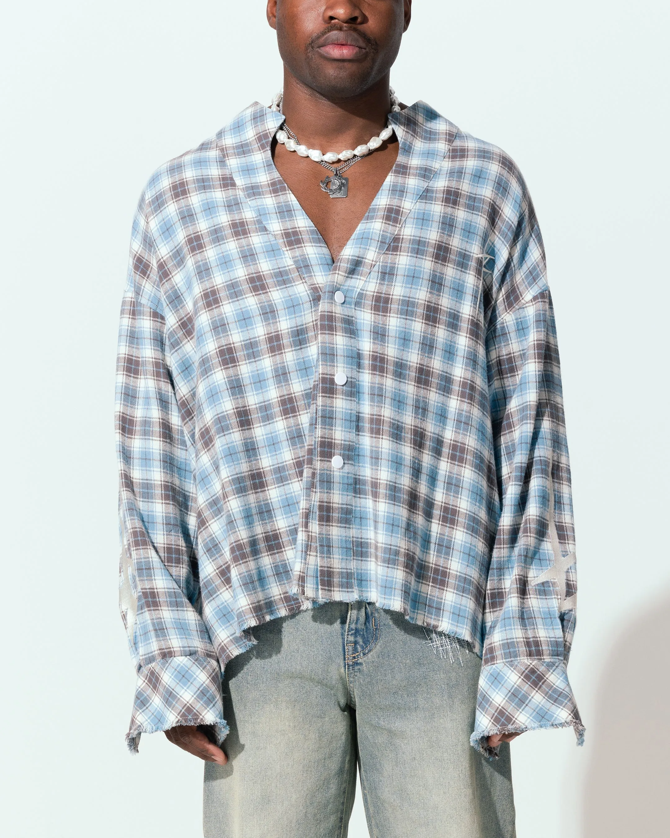 Loiter Kimono Flannel Blue