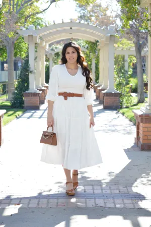 Lola White Embroidered Smocked Dress