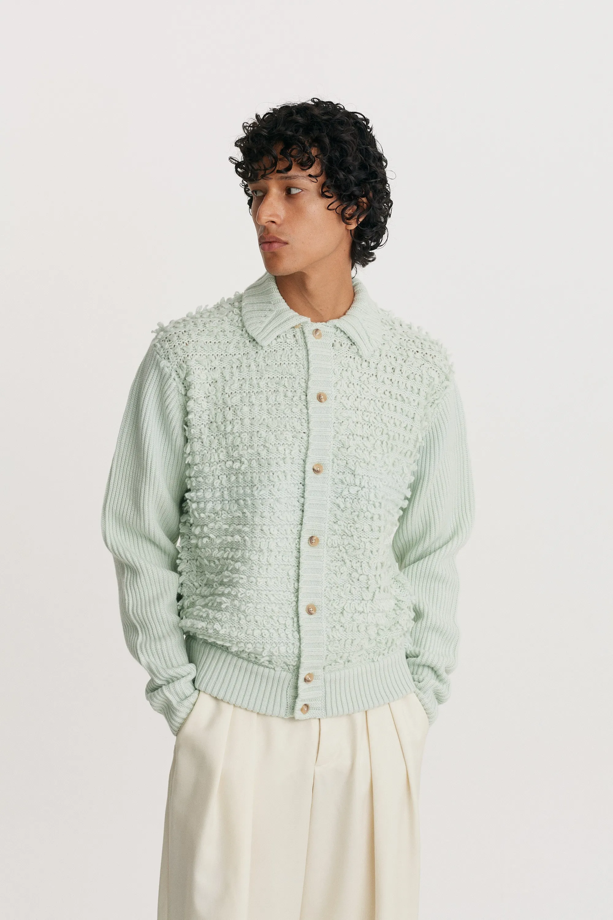 Loop Knit Panel Jacket