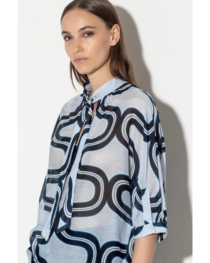 Luisa Cerano Wave Print Kimono Blouse