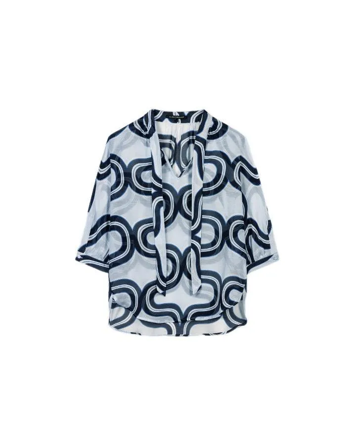 Luisa Cerano Wave Print Kimono Blouse