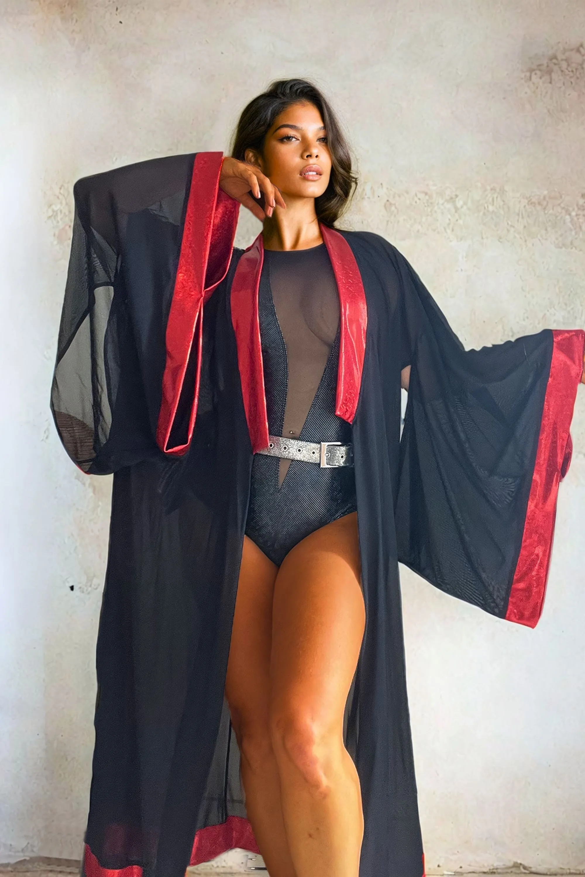 Lumi Mesh Sheer Duster Kimono