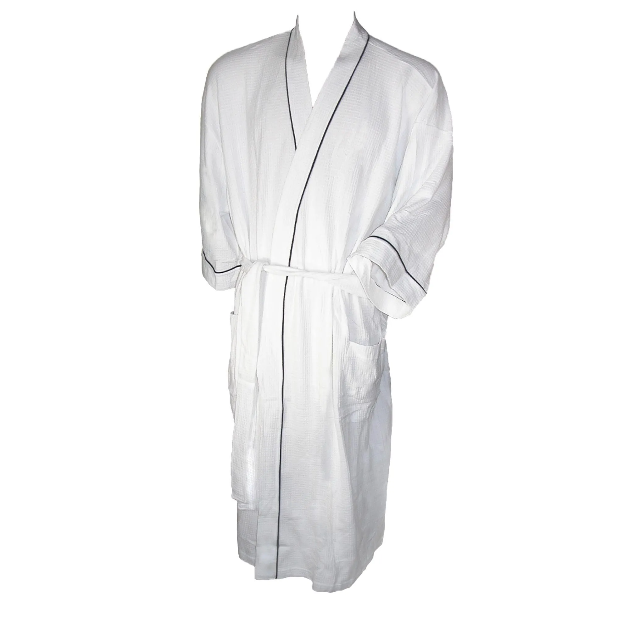 Majestic International Men's Big & Tall Cotton Waffle Knit Kimono Robe