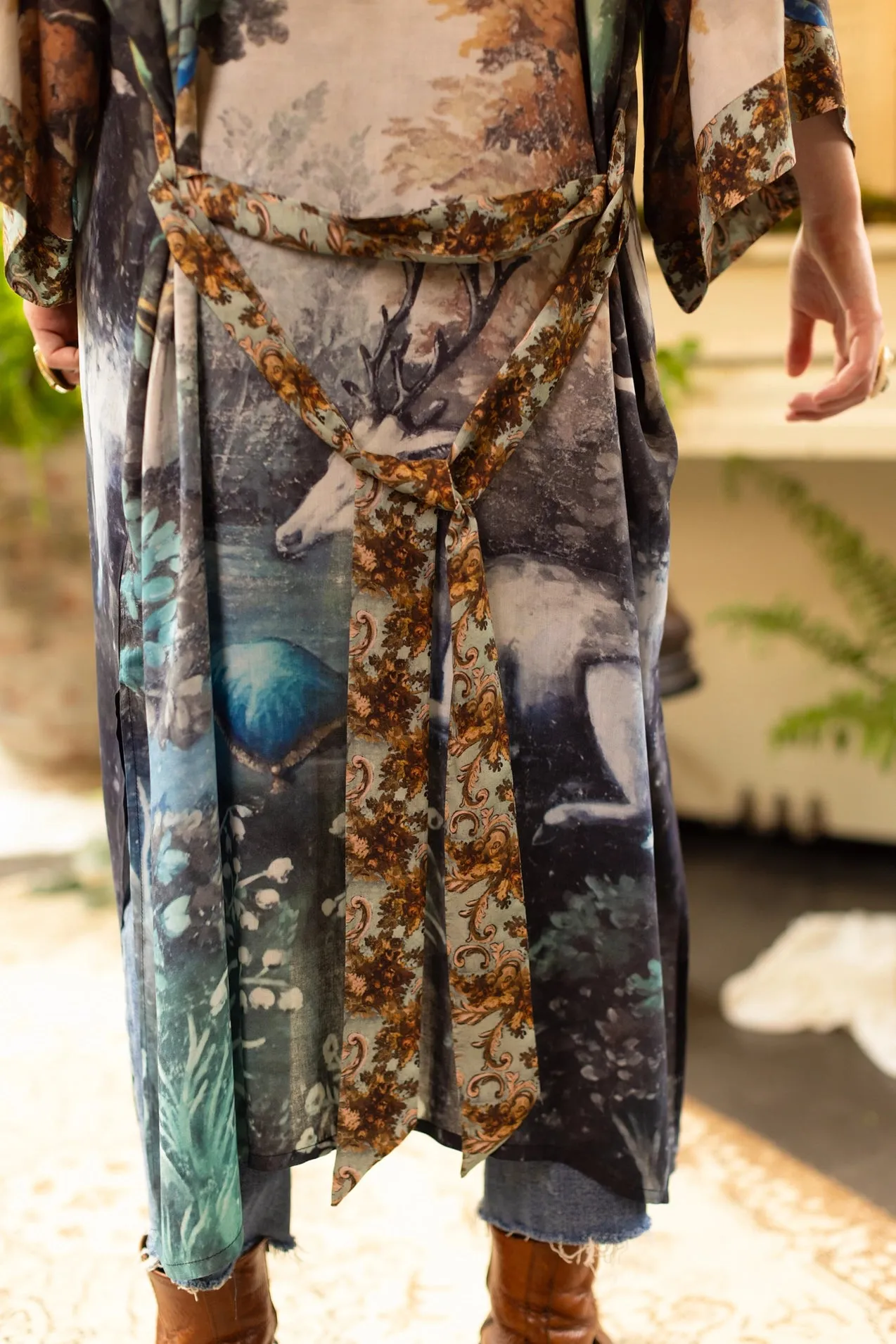 Market Of Stars Theatre of Dreams Long Duster Bamboo Kimono Robe with Deer - Preorder Ships August 1 - 30th (Copy)