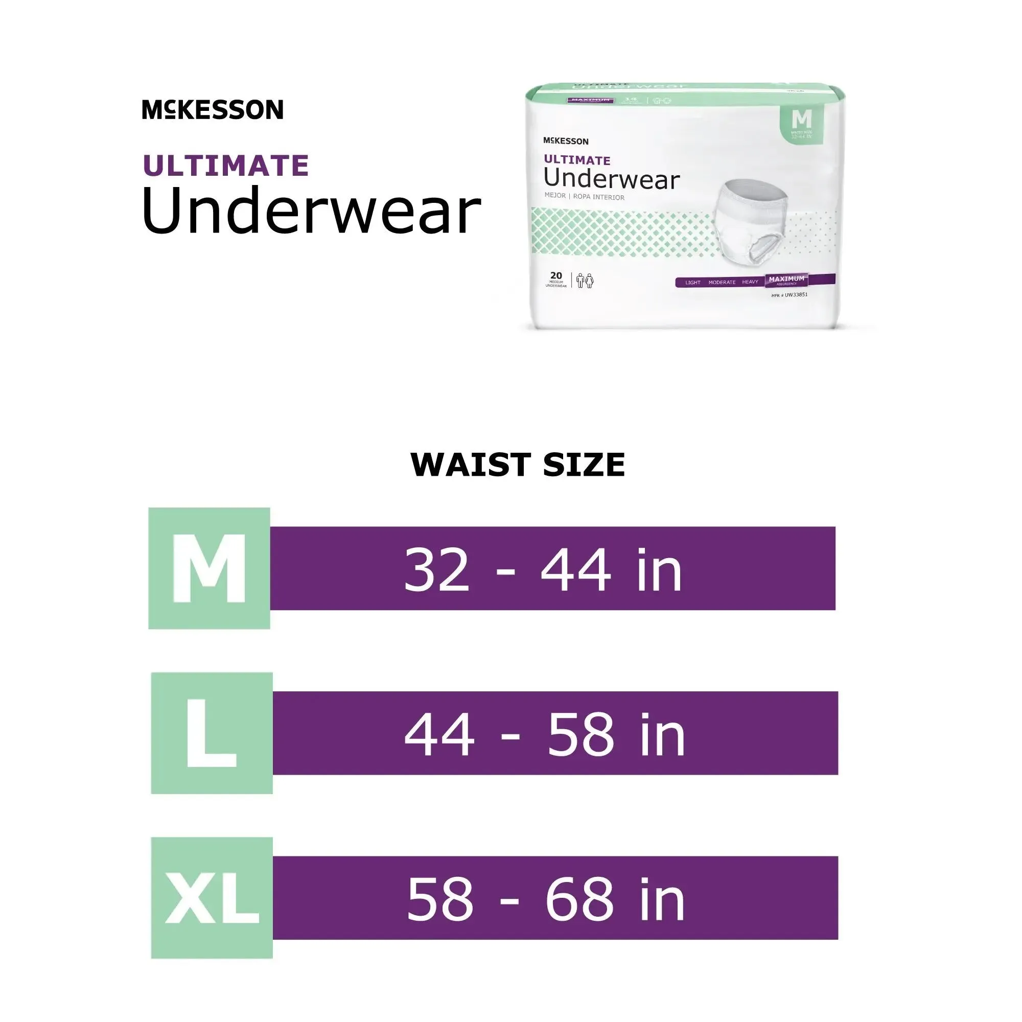 McKesson Ultimate Maximum Absorbent Underwear, Medium