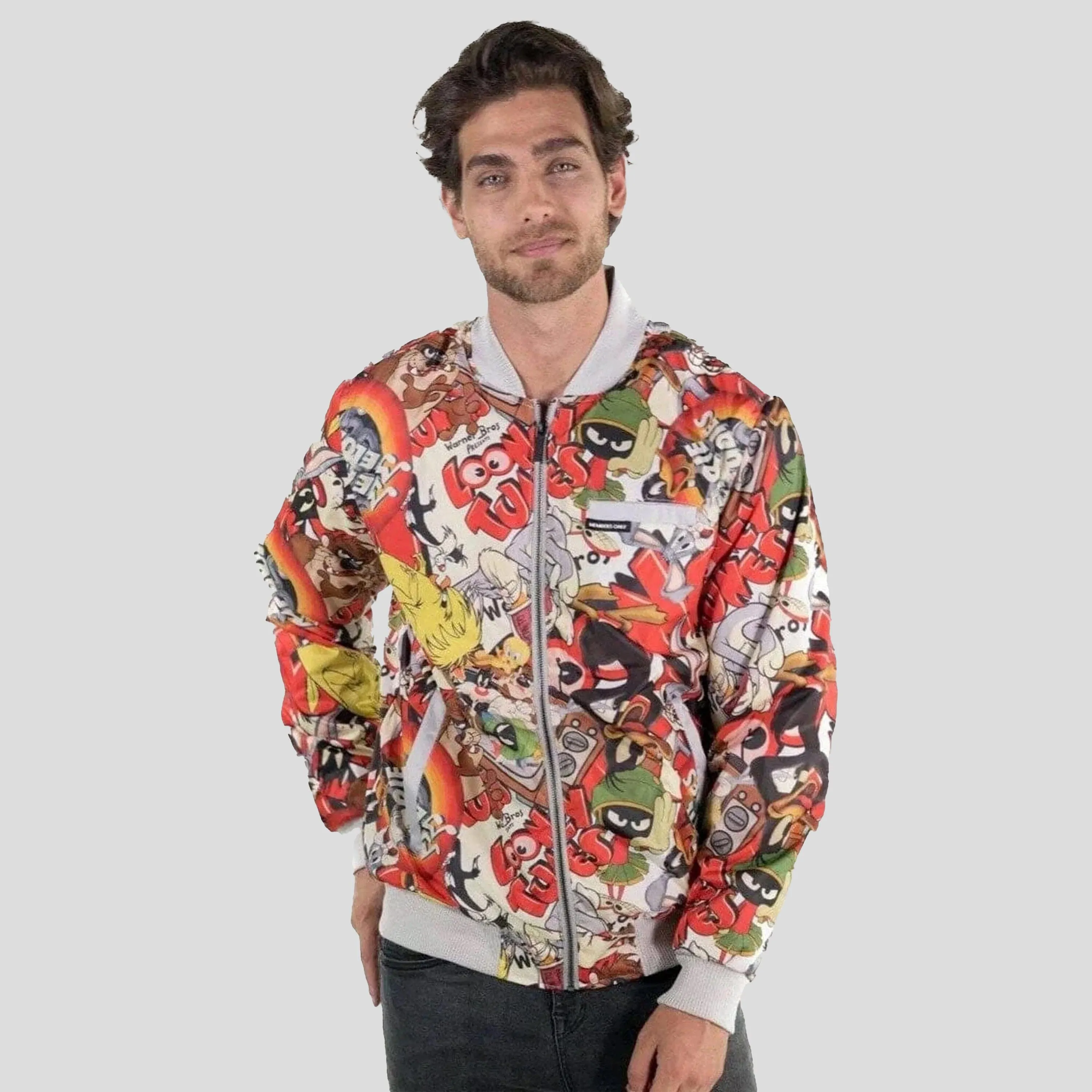 Members Only Men's Looney Tunes Vintage Mash Print Jacket