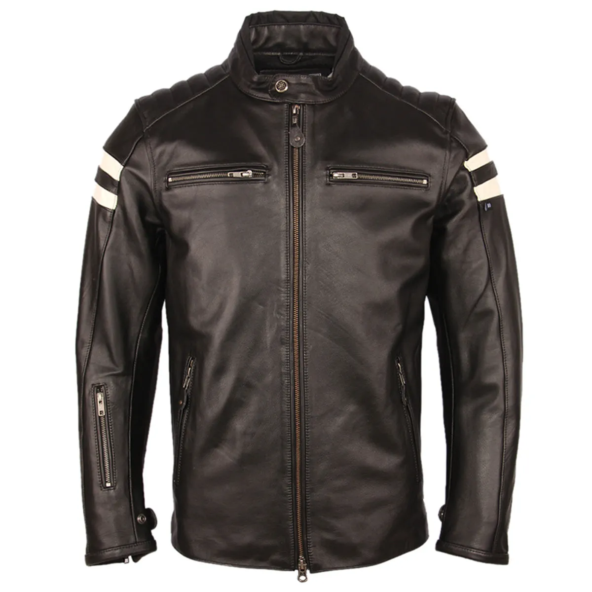 Men’s Black Vintage Motorcycle Biker Genuine Sheepskin Leather Jacket