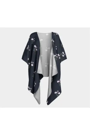 Midnight Bellflower Draped Kimono