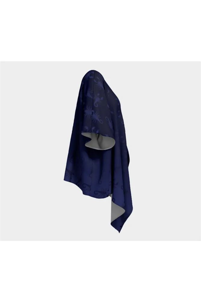 Midnight Blue Scorpion Draped Kimono