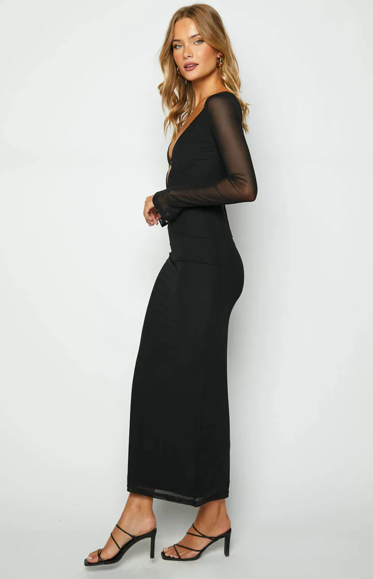 Monni Black Maxi Dress