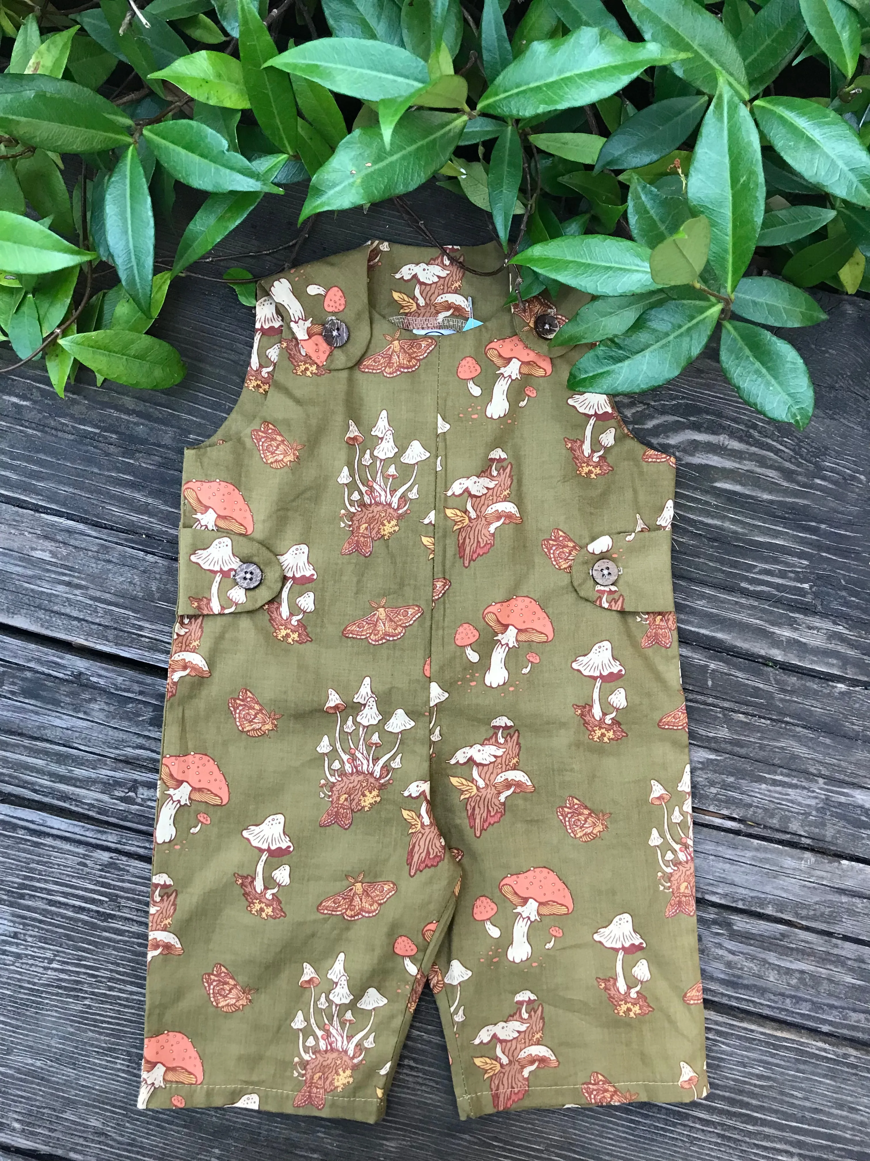 Mushrooms and Moths Baby Romper