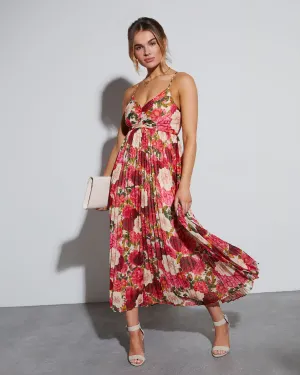 Naomie Floral Pleated Maxi Dress