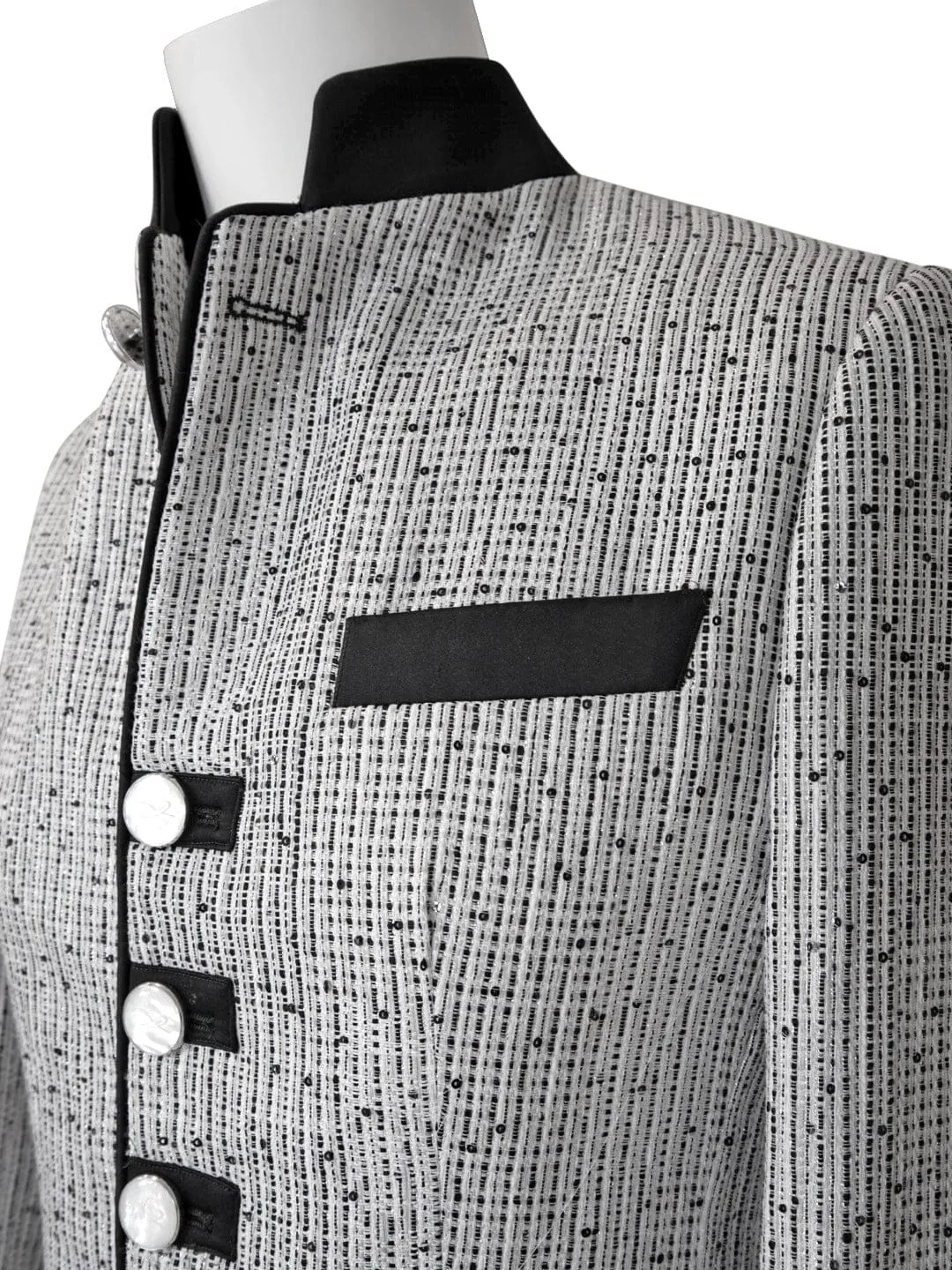 Nero Tweed Paillette Mandani Jacket