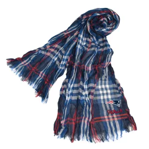 New England Patriots Crinkle Scarf Plaid