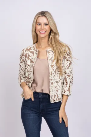 Nic Zoe Spring Soiree Jacket In Neutral Multi