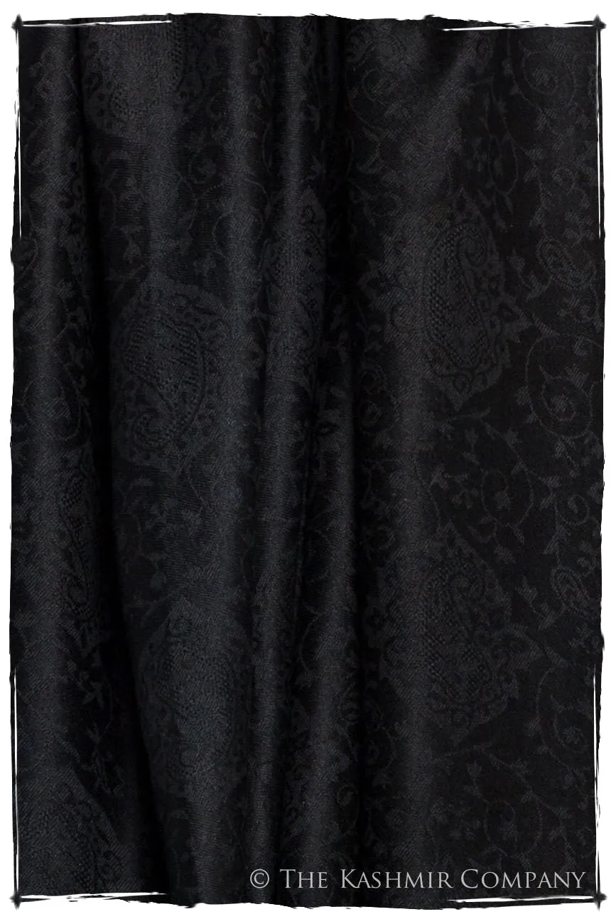 Noir Jacquard Paisley Silk Scarf / Shawl