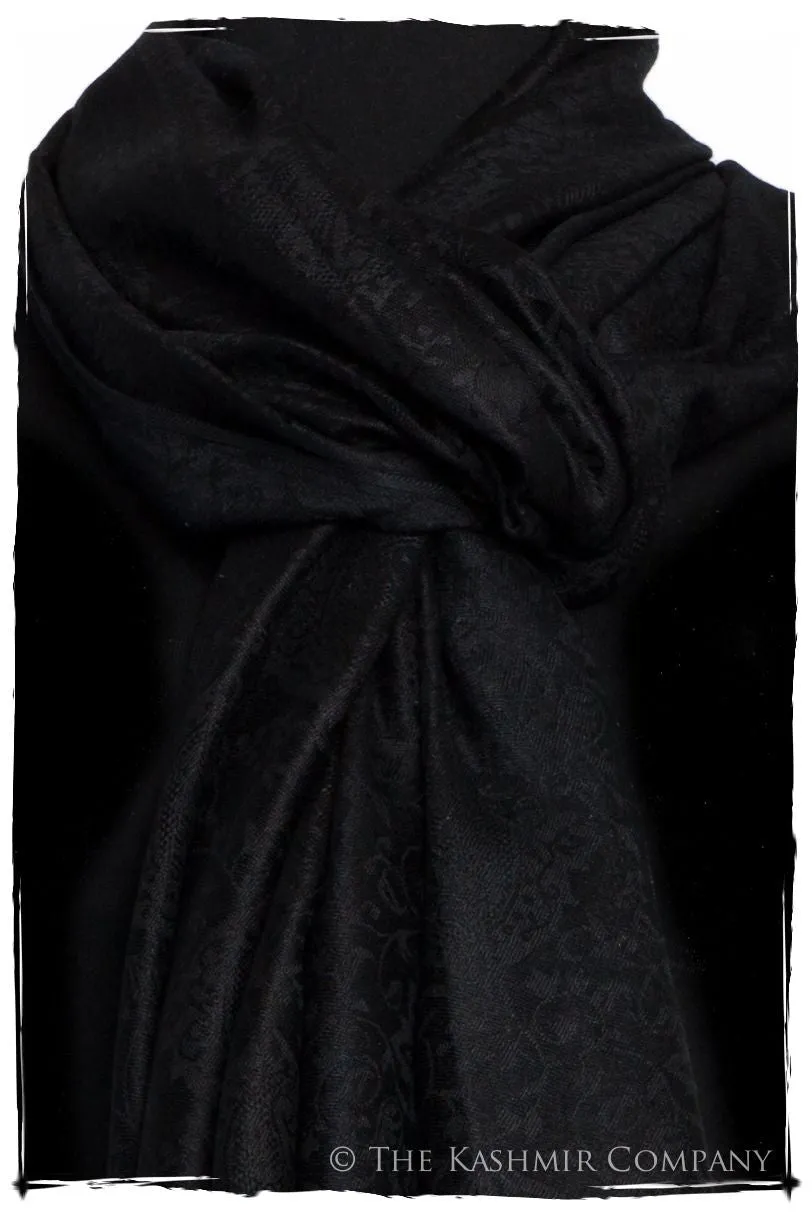 Noir Jacquard Paisley Silk Scarf / Shawl