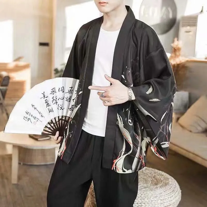 Nsqured "Samurai Breeze" Men's Beach Kimono Cardigan