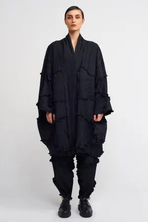 Nu Sewing Detailed Pleat Kimono Black