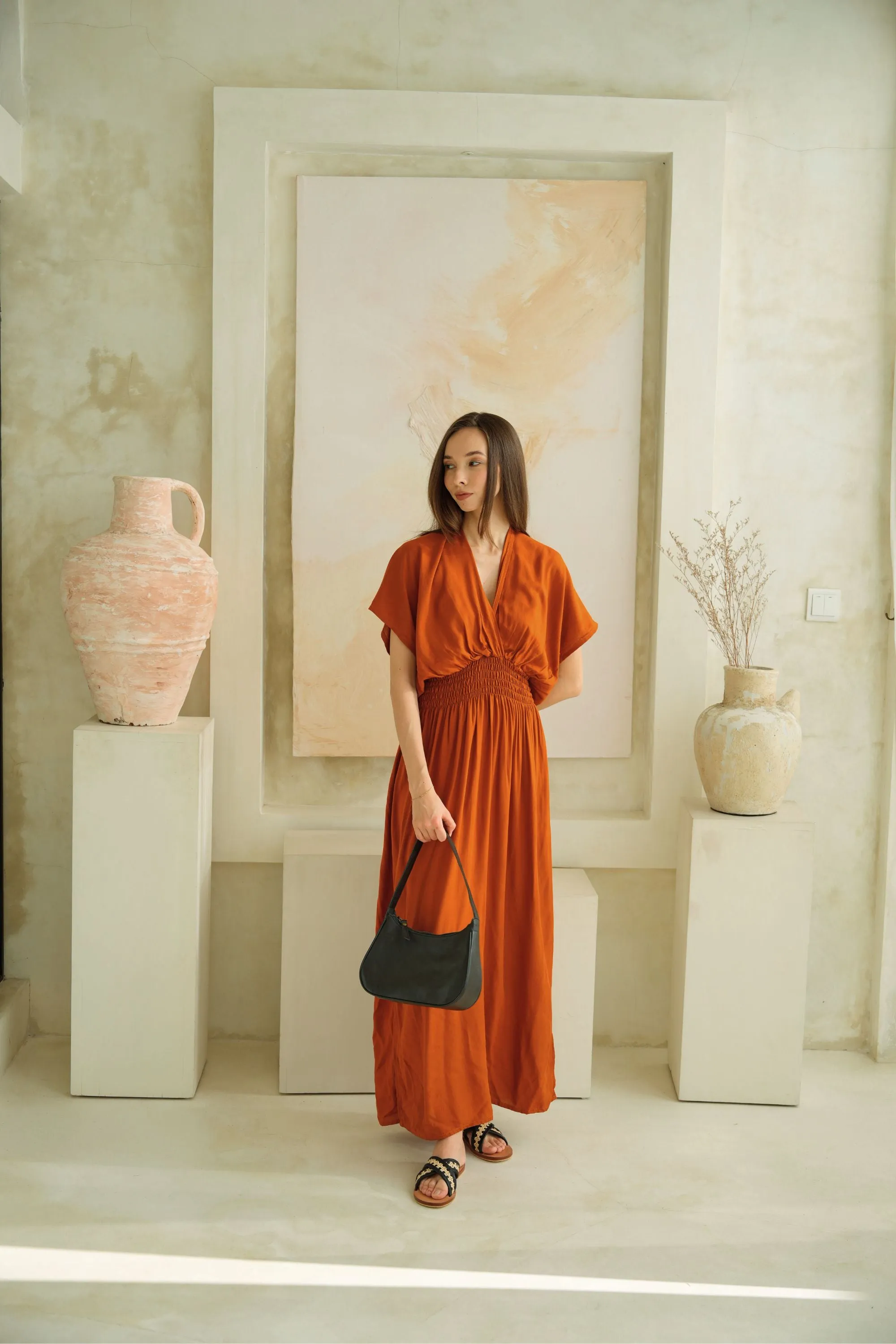 Olivia Maxi Dress in Terracotta