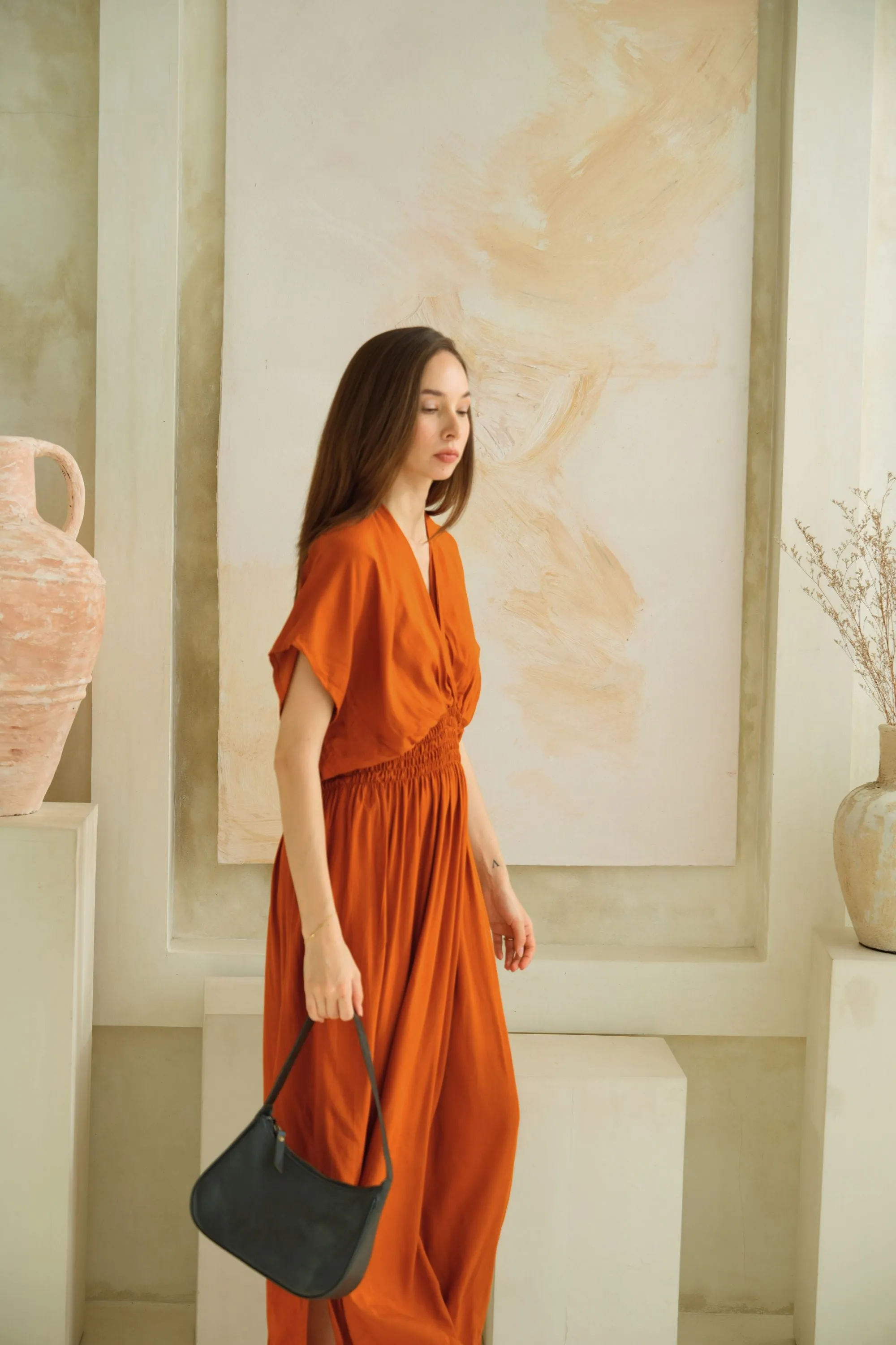 Olivia Maxi Dress in Terracotta