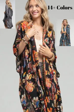 One Size Beautiful Long Kimonos - Multiple Colors